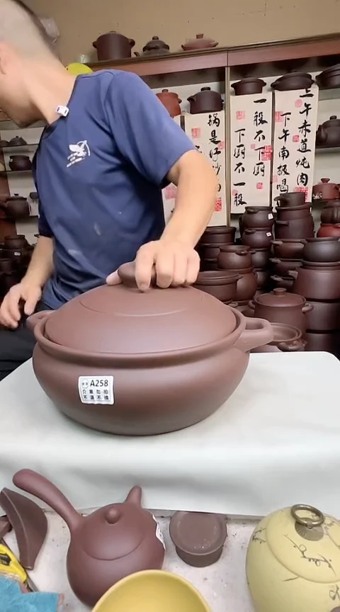 宜兴紫砂微瑕5.5升大火锅A258