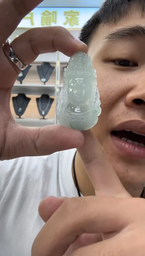 颈饰未镶嵌翡翠天然翡翠A货孤品一件