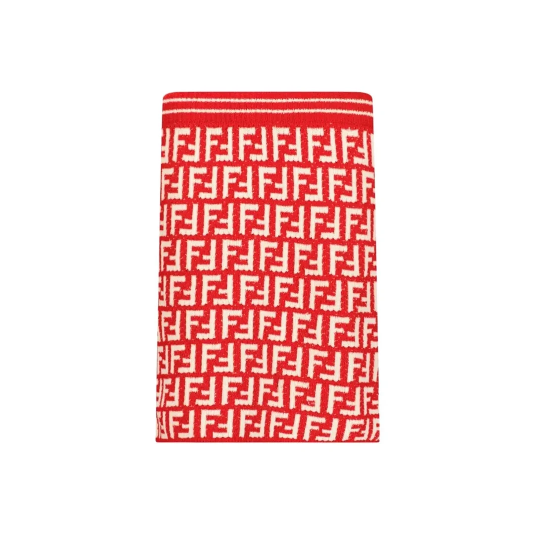未使用 FENDI/芬迪 Logo图案针织半身短款红色 儿童款 ZC