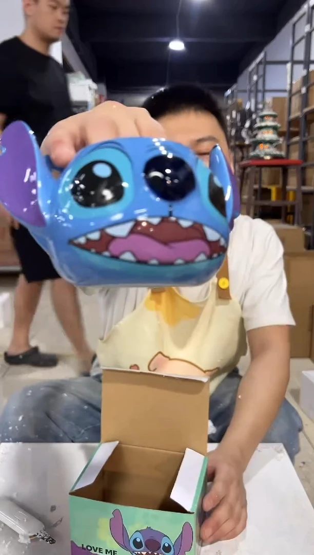 瓷片小号原盒史迪仔双耳杯