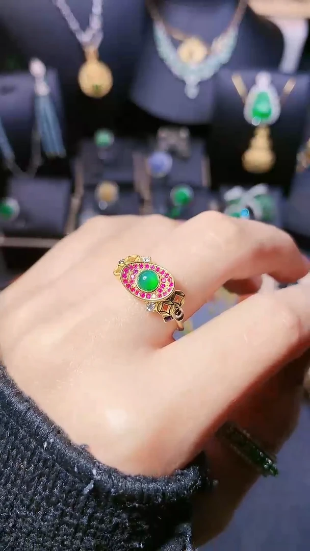 【闪购商品】翡翠戒指银S925镶嵌戒指