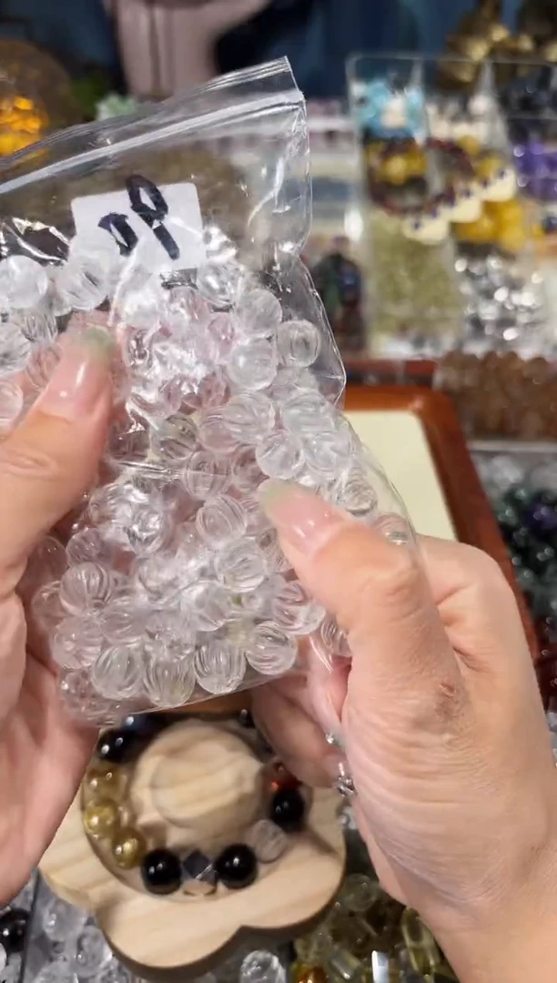 【闪购商品】水晶手串未镶嵌白水晶花珠卡约12一个