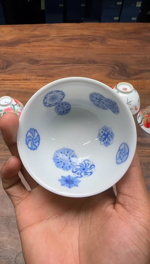 f****e一儒堂 对画皮球花杯