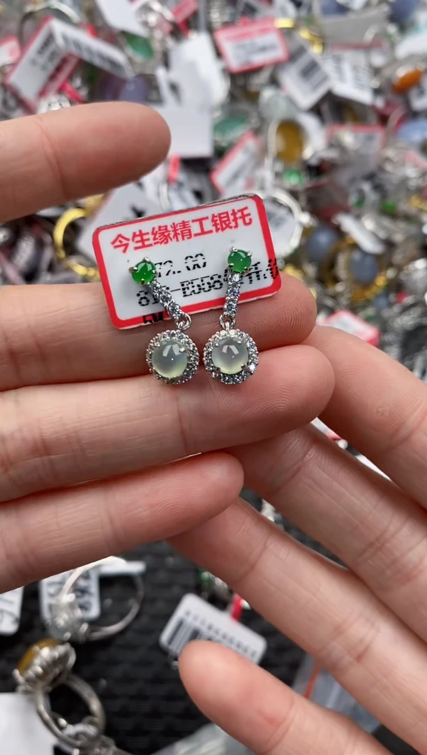 银S925镶嵌戒指翡翠2222----5