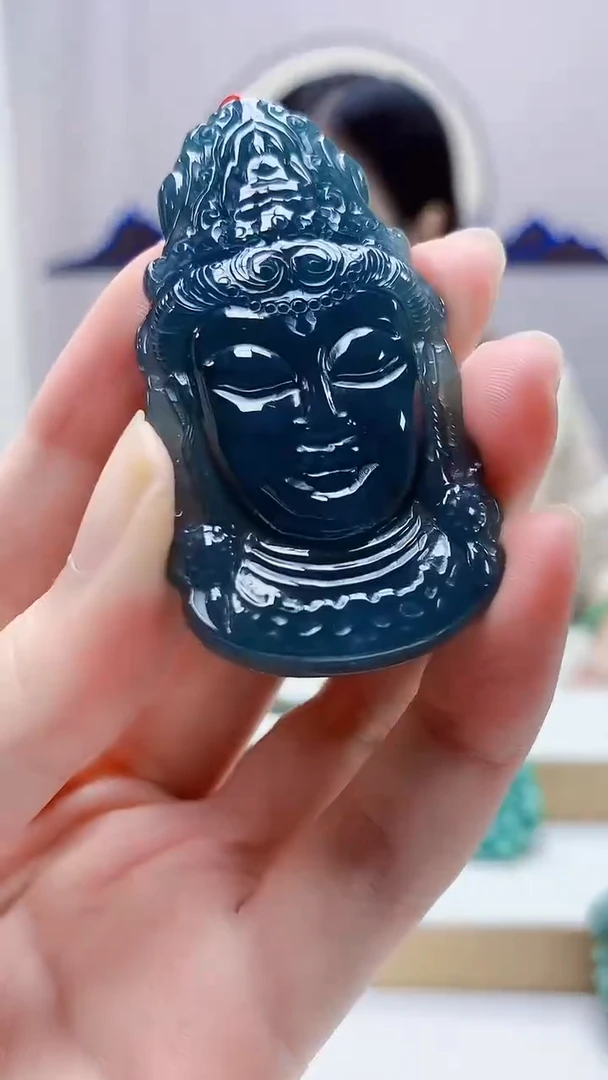 未镶嵌定制翡翠4852zm-毛货挂件观音20