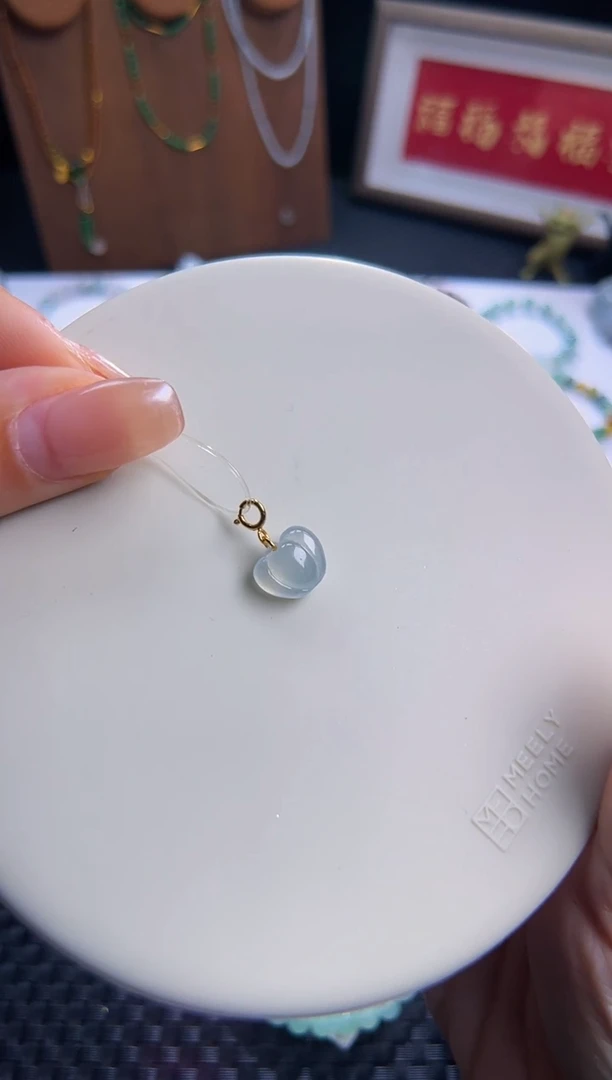 吊坠(不含链)18K金镶嵌翡翠高冰茅台白小南瓜小提溜！强推！