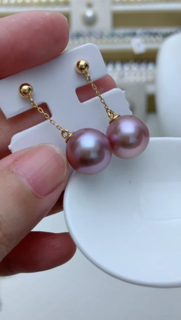 银S925镶嵌淡水珍珠耳饰w51