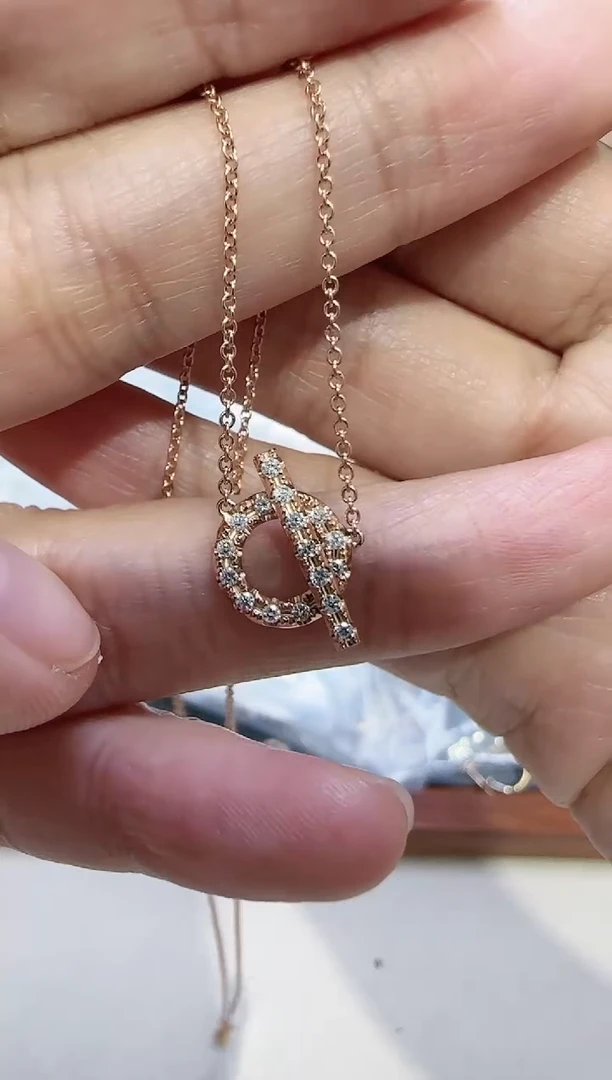 【闪购商品】天然钻石套链18K金镶嵌多样性发货发其一