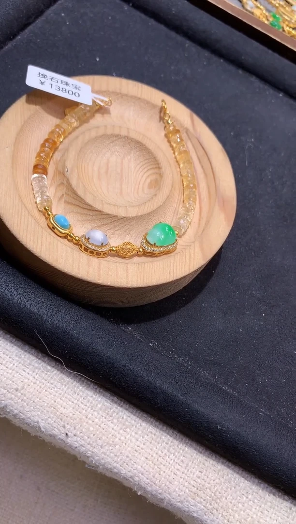 银S925镶嵌手串翡翠手链
