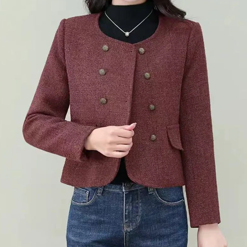 春秋新款小香风外套时尚短外套显瘦女装洋气小个子女上衣2428长47
