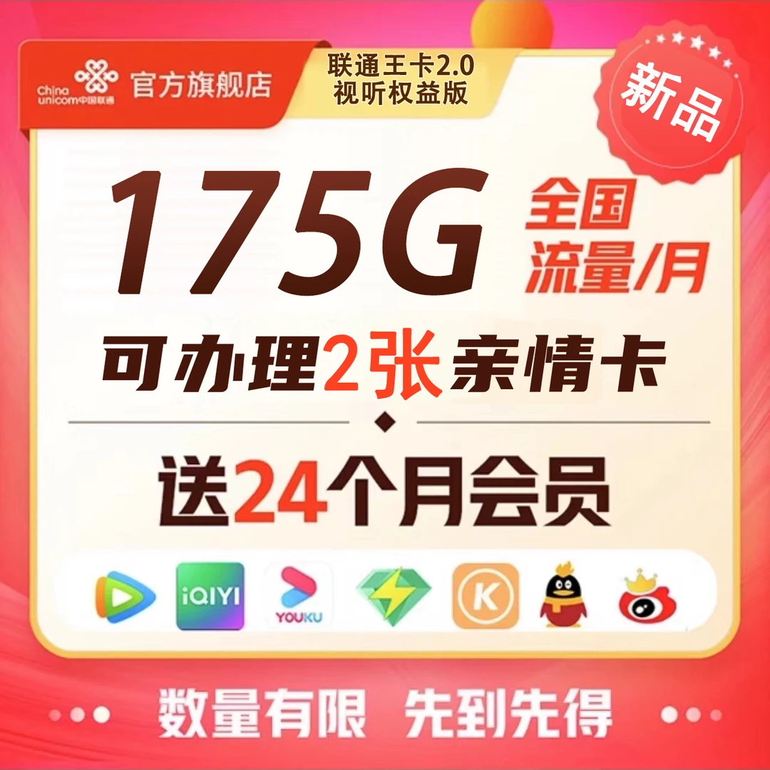 UNICOM/联通联通【视听权益卡】手机卡 大流量 会员权益