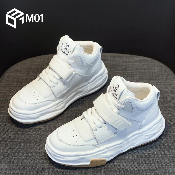M01高帮小白鞋女2025新款鞋子女春秋季百搭爆款厚底溶解运动板鞋