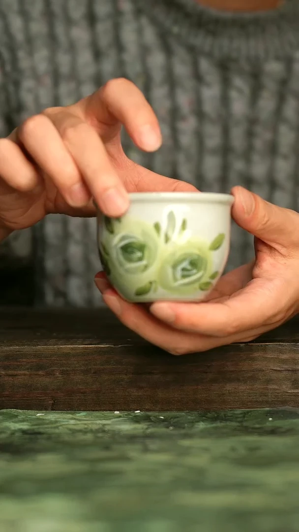 陶瓷青诗集手工手绘瓷器