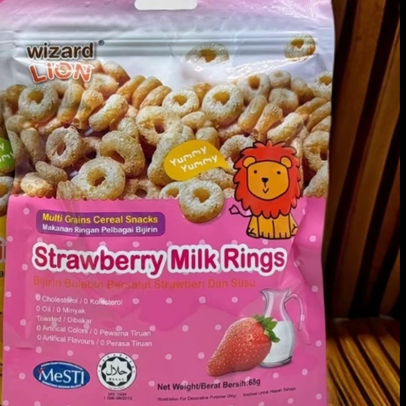 WizardLION草莓牛奶谷物圈68g*5