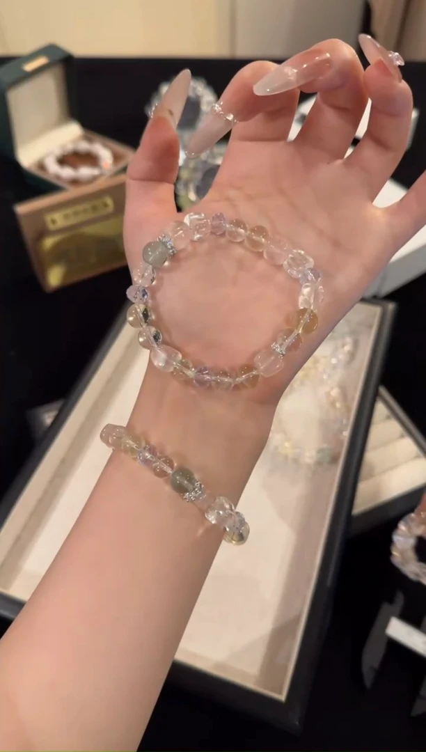 水晶手链合金薄荷多宝x1826