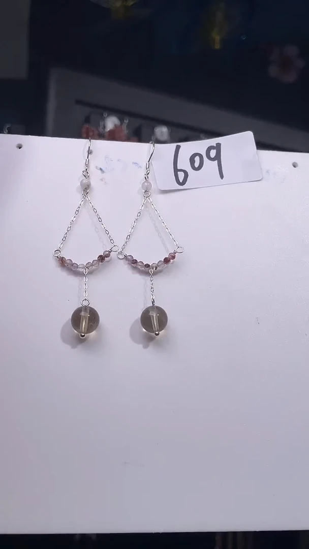 银S925镶嵌耳饰紫晶喜欢拍