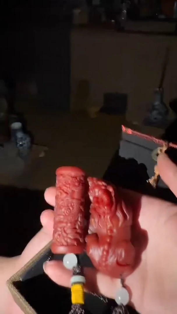 香榧木貔貅盘龙柱一对