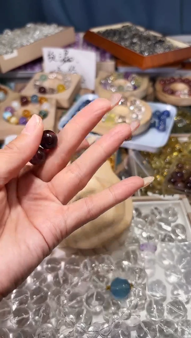 未镶嵌手串水晶薛****琶K40紫钛金牙圆珠宽卡12+共2颗拍10