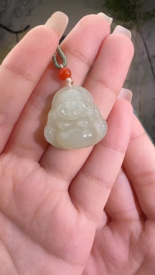 和田玉未镶嵌颈饰25佛公 p