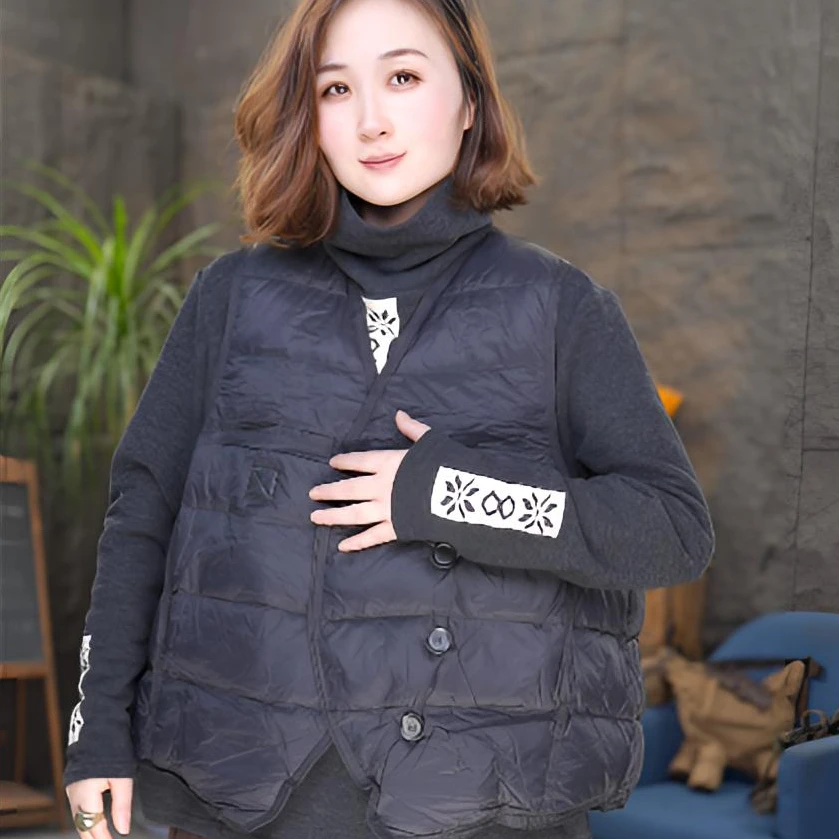 【90绒马甲】短款保暖马甲无袖纯色女士宽松运动轻薄百搭羽绒马夹