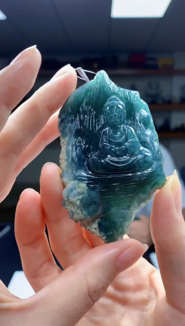 定制翡翠未镶嵌1087ry-毛货挂件46