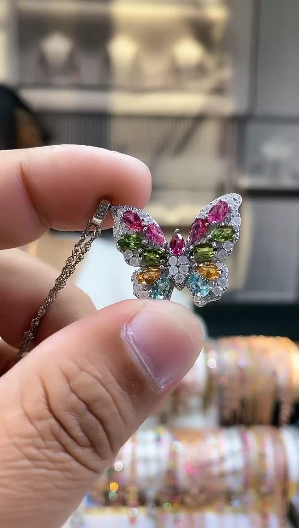 银S925镶嵌吊坠碧玺354354354354354