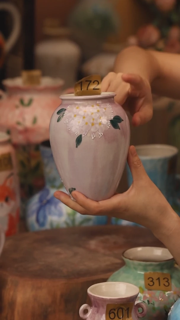 陶瓷172景德镇设计师手作花器摆件侘寂风