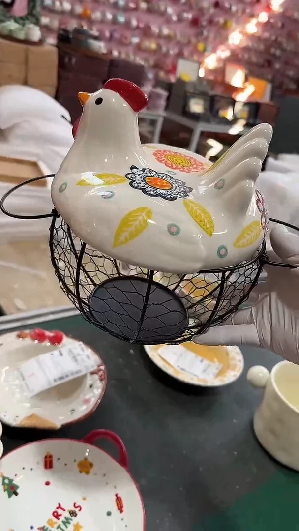 陶瓷鸡蛋篮子 微瑕凑满20元包邮