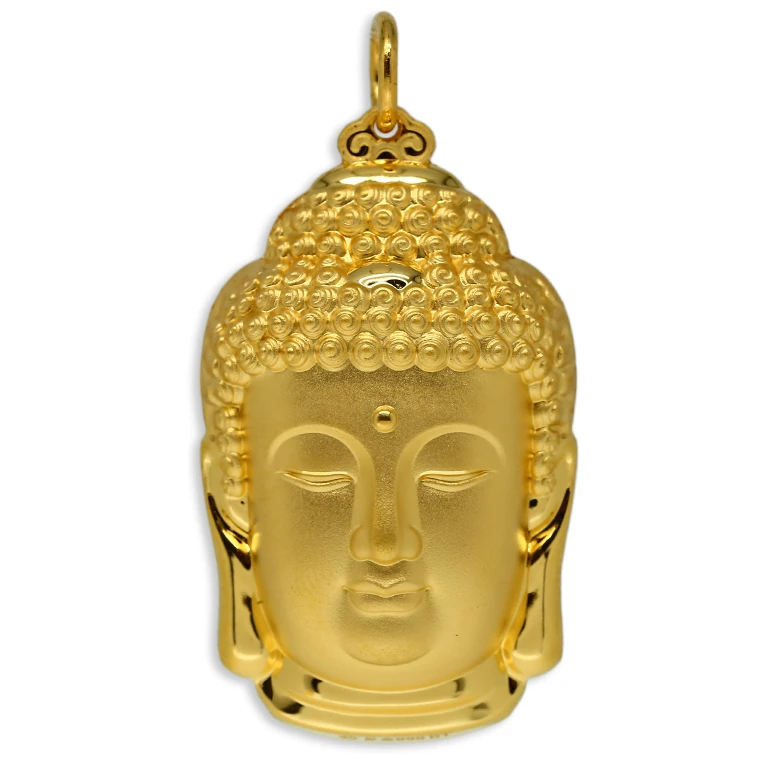 CAIBAI JEWELRY/菜百首饰佛头黄金项坠
