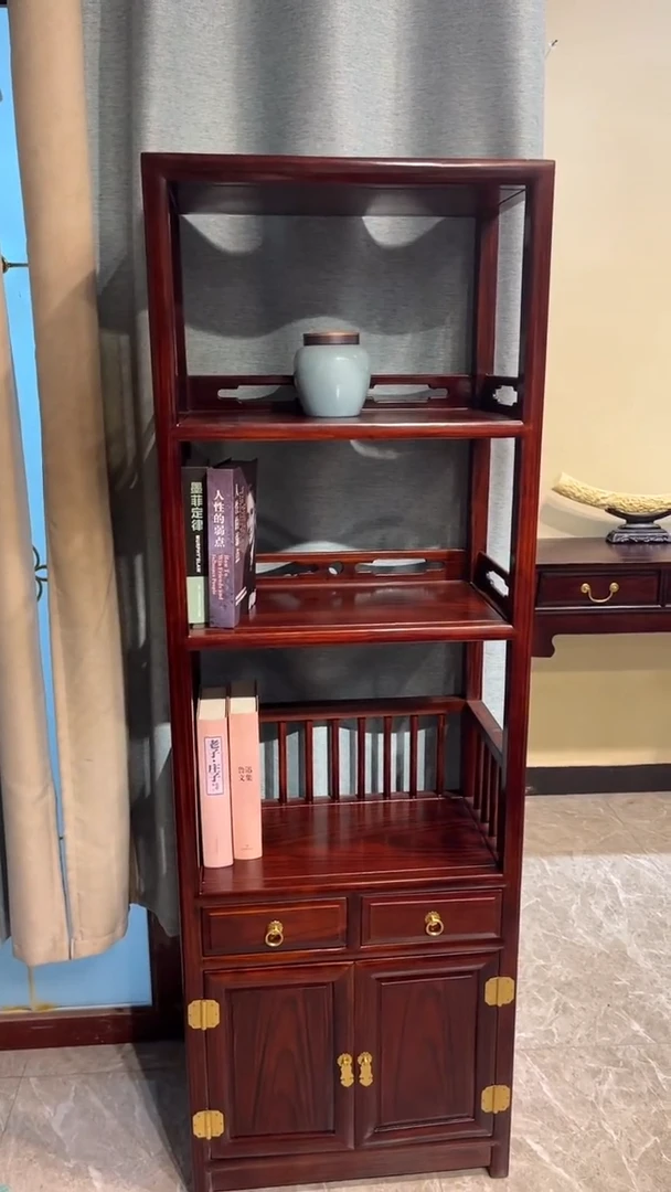 黑酸枝木类成套家具书柜