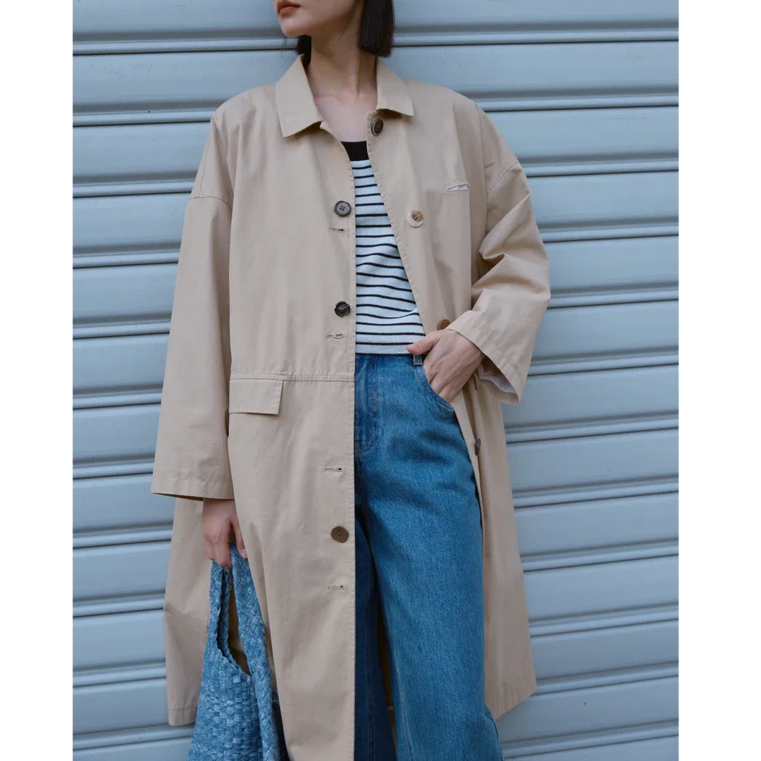 F01+链接--Fei依24春极简风风衣百搭春季韩版纯色休闲外套