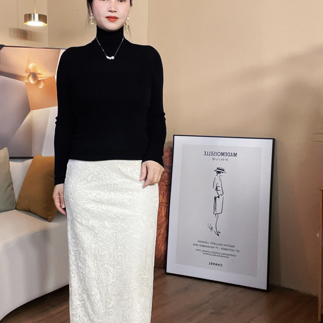 巨百搭上身显瘦高领净色毛衣秋冬套头针织衫