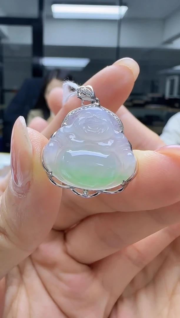 【闪购商品】翡翠颈饰18K金镶嵌佛公