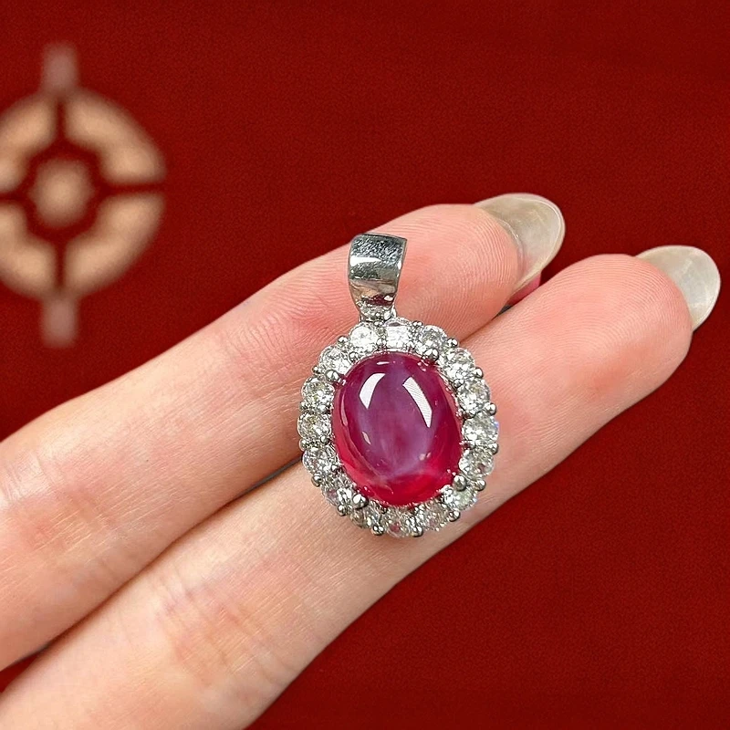 阿鲁沙-典藏轻奢培育星光红宝石-精工合金吊坠配链422