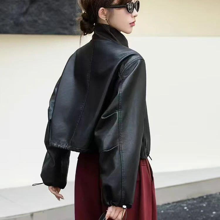 2025新款韩版时尚减龄显瘦百搭款短款高品质Pu皮衣外套