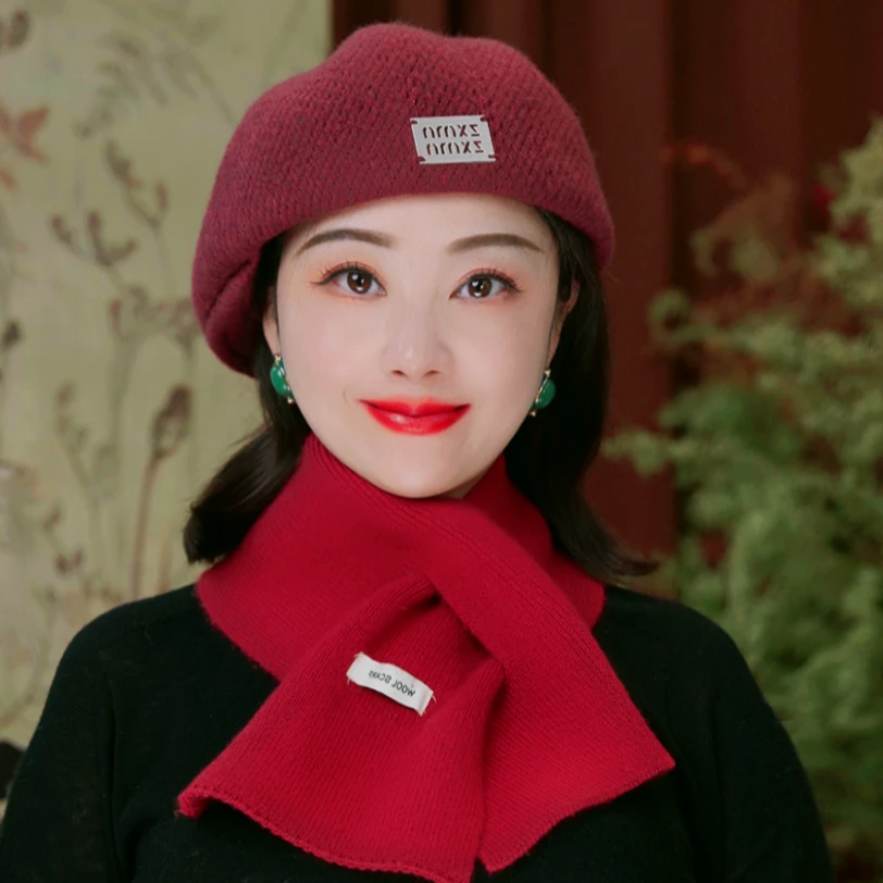 秋冬季方块标贝雷帽前进帽正反两带显脸小韩版时尚百搭气质女士