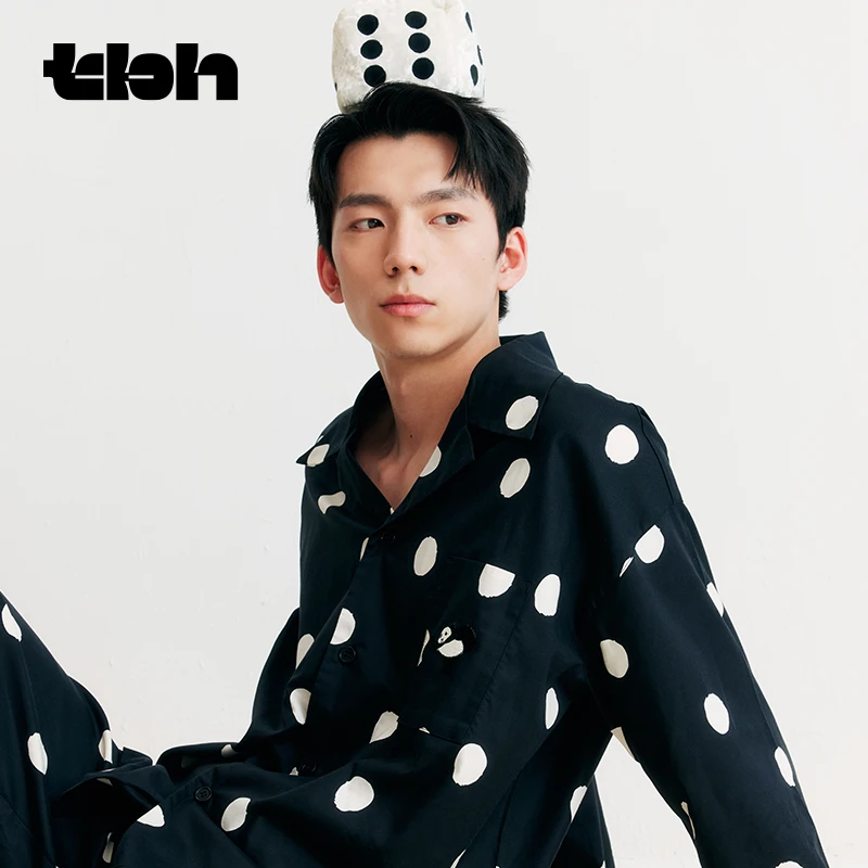 tbh野兽派家居熊猫嘭嘭天丝棉家居服套装四季可外穿情侣睡衣dr