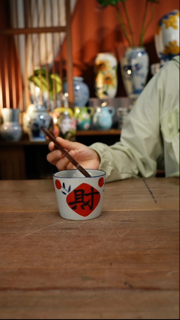 瓷片【简家甄选】景德镇设计师釉下手绘陶瓷餐具