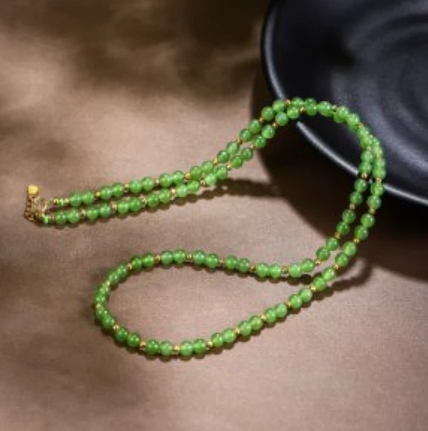 k金无黑点碧玉项链