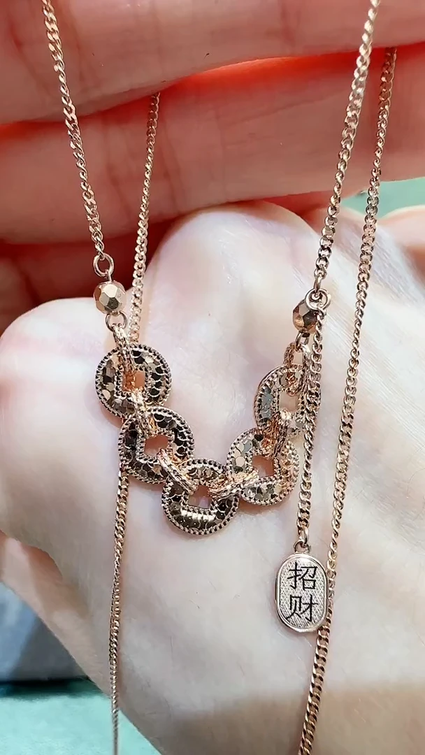 【闪购商品】18K金套链18K金爆闪铜钱套链