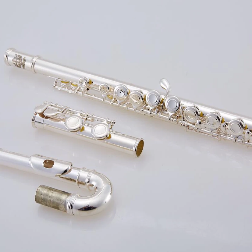 亨韵乐器C调16闭孔儿童长笛弯直两用长笛镀银长笛初学演出演奏