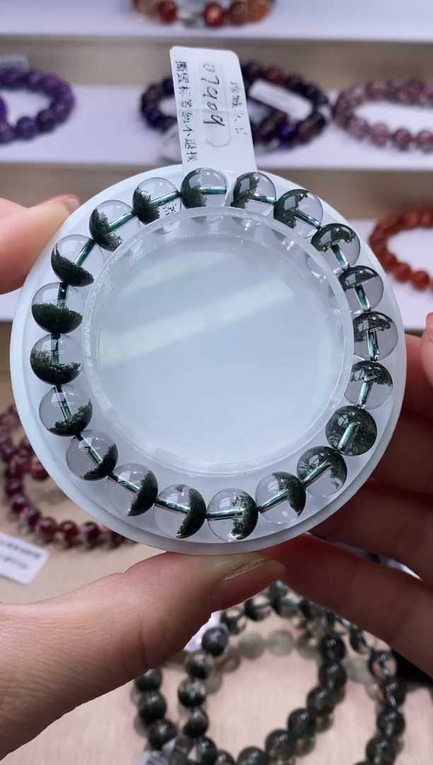 【闪购商品】水晶手链未镶嵌聚宝盆绿幽灵9m+