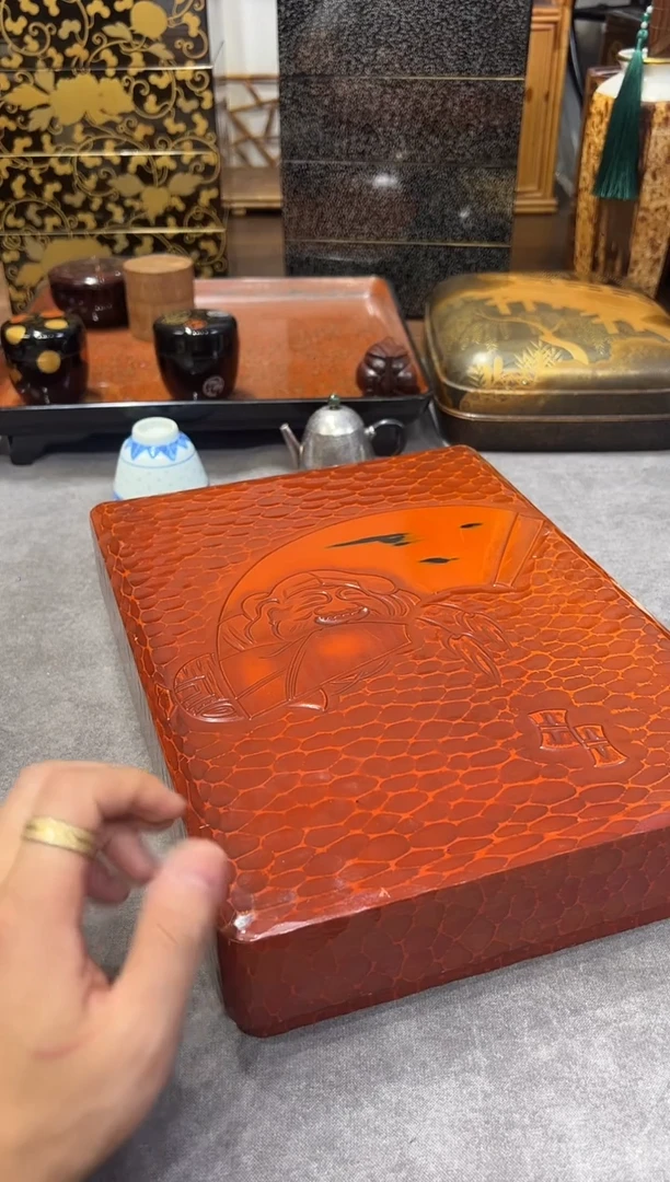 l****e镰仓雕 文盒  大漆漆器大漆漆器