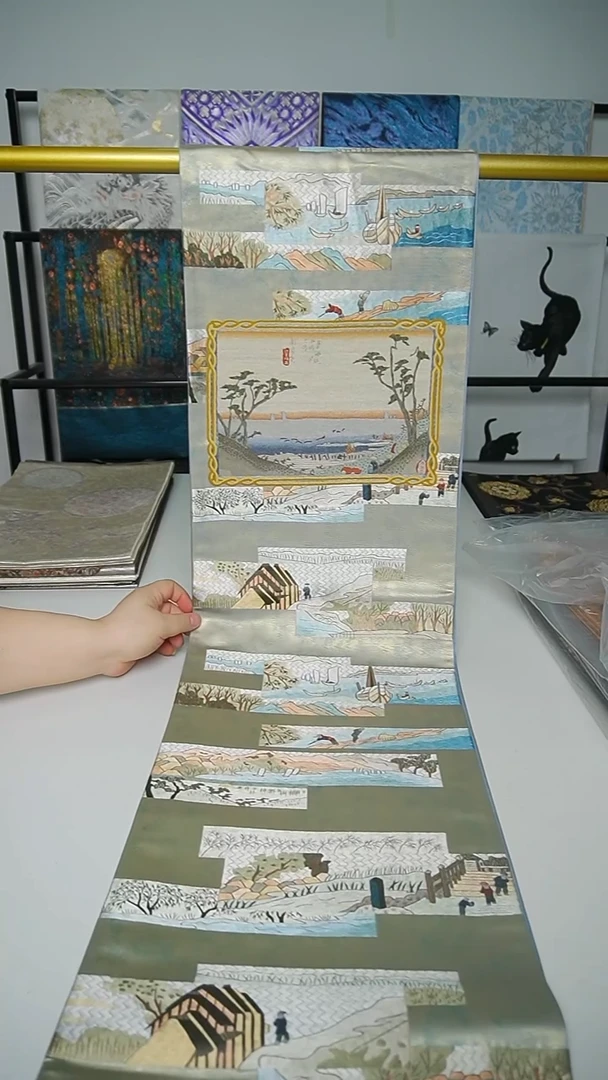 织绣织锦21风景人物苏绣打籽绣