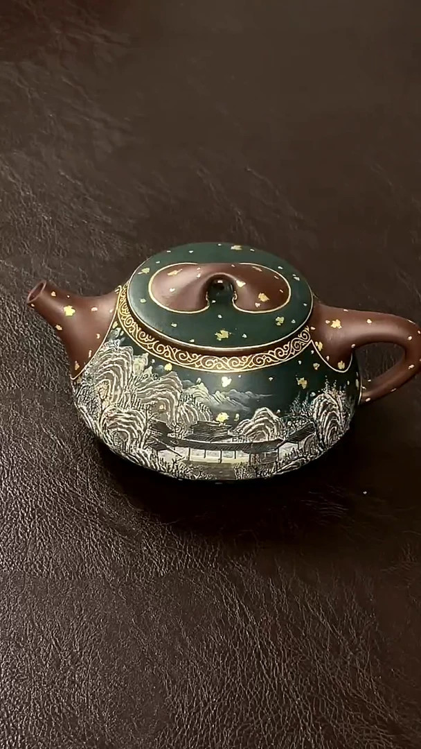 茶壶紫砂雪景满瓢