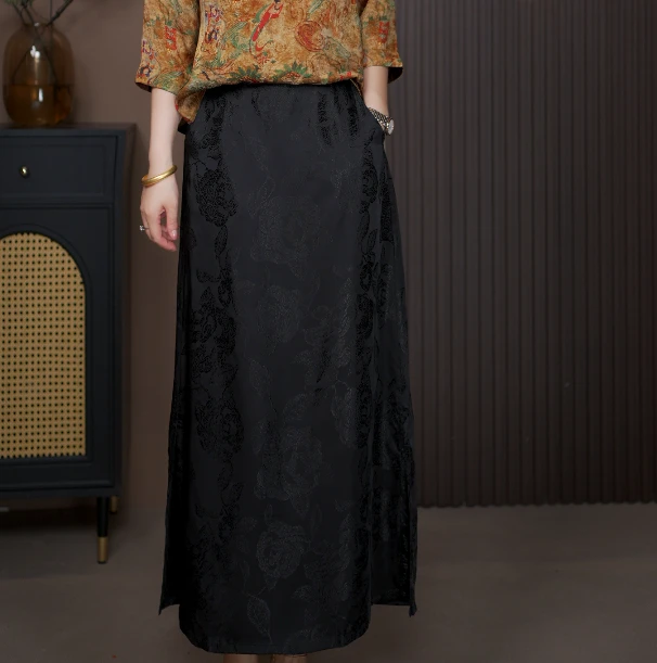 【花艺】原创定制；新款时尚百搭气质复古半身裙