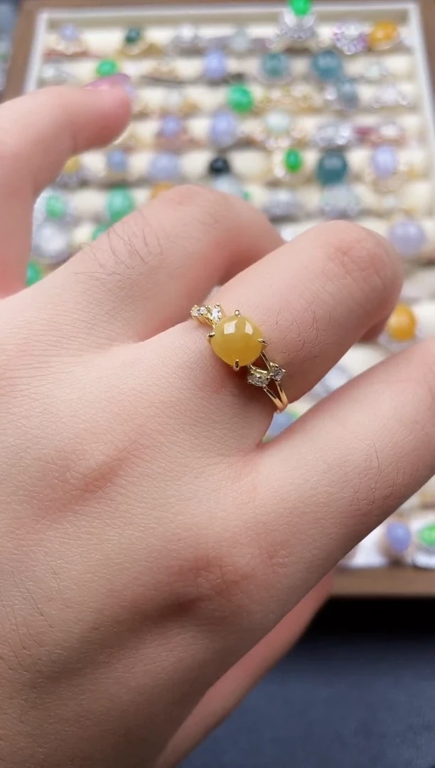 银S925镶嵌戒指翡翠1