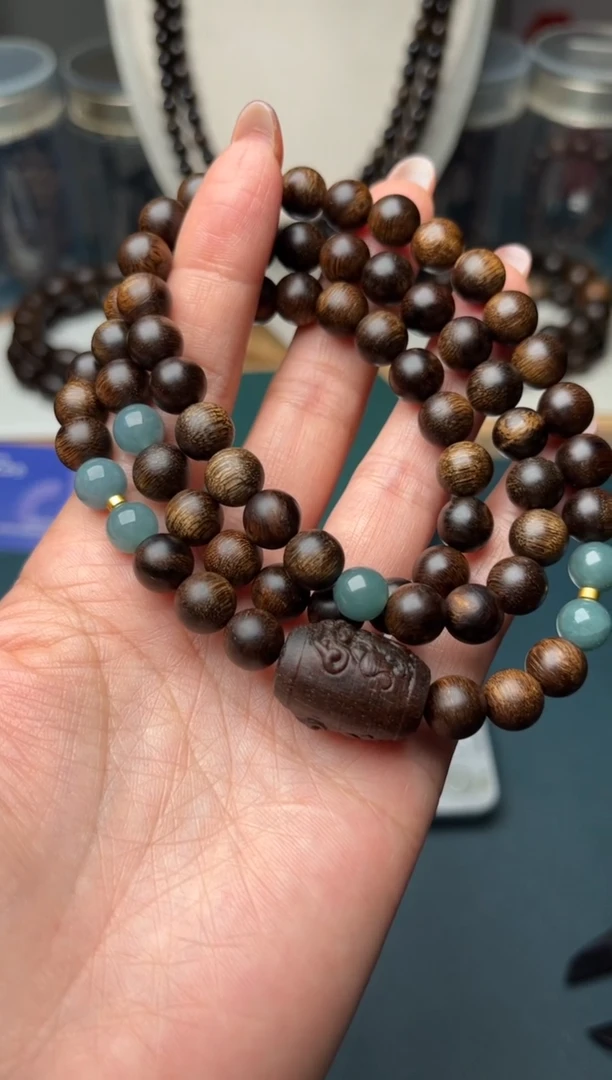 【闪购商品】沉香手串越南芽庄留疤白奇楠三圈