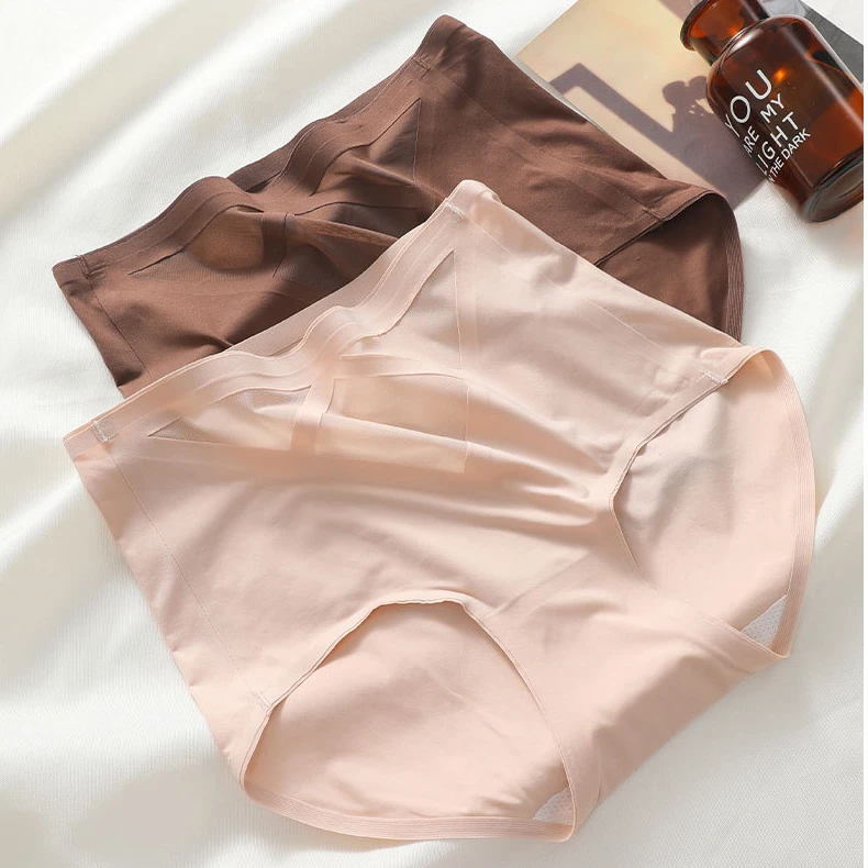 【高腰收腹蕾丝内裤】无痕透气薄纱丝滑提拉提臀女士三角裤-8848