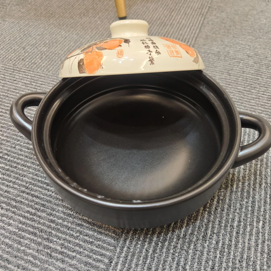 【瑕疵专场】4.3升柿子盖干烧砂锅家用干烧炖菜煲汤陶瓷煲煤气专用